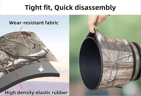 Waterproof Camera Lens Coat for Sony FE 100-400mm F4.5-5.6 GM OSS,Camera Camouflage Rain Covers Lens Protective Sleeve (Dry Grass Camouflage) in Kuwait