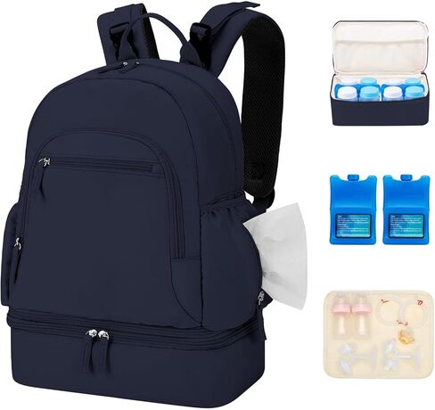 Breast Pump Backpack Fit for Spectra S1/S2 with Removable Cooler Compartment, Breast Pump Bag Fit Pump Accessories for Working & Nursing Moms, Breast Milk Cooler Bag for Travel and Family Use Black in Kuwait