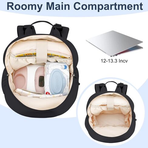Breast Pump Backpack Fit for Spectra S1/S2 with Removable Cooler Compartment, Breast Pump Bag Fit Pump Accessories for Working & Nursing Moms, Breast Milk Cooler Bag for Travel and Family Use Black in Kuwait