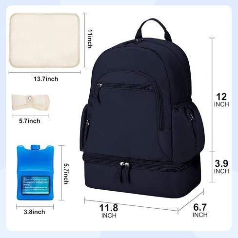 Breast Pump Backpack Fit for Spectra S1/S2 with Removable Cooler Compartment, Breast Pump Bag Fit Pump Accessories for Working & Nursing Moms, Breast Milk Cooler Bag for Travel and Family Use Black in Kuwait