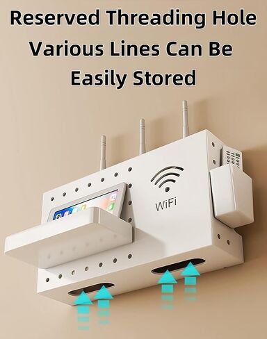 Wireless WiFi Router Storage Box Router WiFi Set-Top Box Box Storage Storage Rack Rack Rack Room Wall Gall Row Socket Roaching Box مربع سلك مربع عائم (أسود) in Kuwait