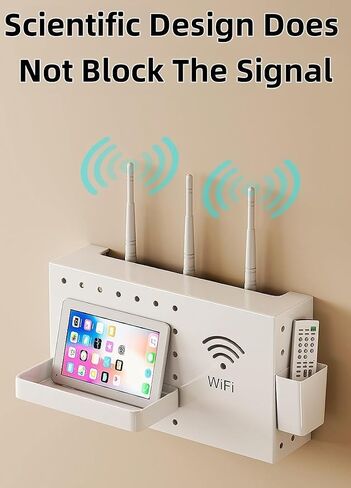 Wireless WiFi Router Storage Box Router WiFi Set-Top Box Box Storage Storage Rack Rack Rack Room Wall Gall Row Socket Roaching Box مربع سلك مربع عائم (أسود) in Kuwait