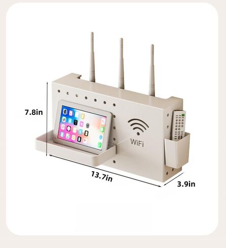Wireless WiFi Router Storage Box Router WiFi Set-Top Box Box Storage Storage Rack Rack Rack Room Wall Gall Row Socket Roaching Box مربع سلك مربع عائم (أسود) in Kuwait