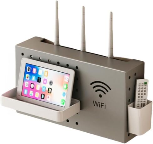 Wireless WiFi Router Storage Box Router WiFi Set-Top Box Box Storage Storage Rack Rack Rack Room Wall Gall Row Socket Roaching Box مربع سلك مربع عائم (أسود) in Kuwait