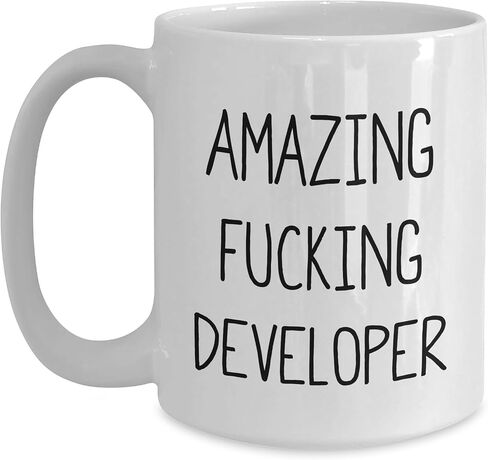Amazing F-king Developer White Coffee Mug, Funny Quote, Developer Gifts from Friends, Birthday Unique Gifts for Him in Kuwait