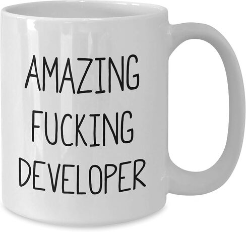 Amazing F-king Developer White Coffee Mug, Funny Quote, Developer Gifts from Friends, Birthday Unique Gifts for Him in Kuwait
