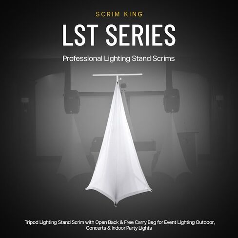 Tripod Lighting Stand Scrim with Open Back & Free Carry Bag for Event Lighting Outdoor, Concerts & Indoor Party Lights - Two-Sided, Heavy Duty, Flame Retardant & Wrinkle Free - White in Saudi Arabia