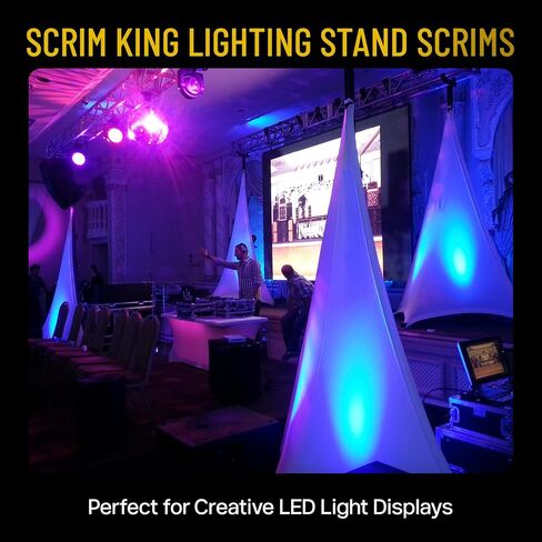 Tripod Lighting Stand Scrim with Open Back & Free Carry Bag for Event Lighting Outdoor, Concerts & Indoor Party Lights - Two-Sided, Heavy Duty, Flame Retardant & Wrinkle Free - White in Saudi Arabia