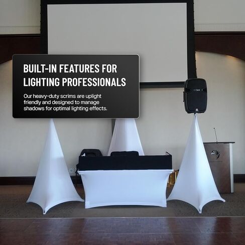 Tripod Lighting Stand Scrim with Open Back & Free Carry Bag for Event Lighting Outdoor, Concerts & Indoor Party Lights - Two-Sided, Heavy Duty, Flame Retardant & Wrinkle Free - White in Saudi Arabia