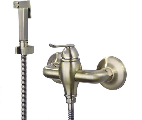 Handheld Bidet Sprayer for Toilet, Brass Bathroom Cloth Diaper Sprayer Set with Cold and Hot Water, Wall Mounted Green Bronze Toilet Bidet Sprayer Kit for Personal Hygiene,Type B(Type B) in Saudi Arabia