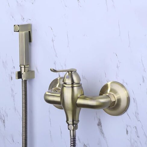 Handheld Bidet Sprayer for Toilet, Brass Bathroom Cloth Diaper Sprayer Set with Cold and Hot Water, Wall Mounted Green Bronze Toilet Bidet Sprayer Kit for Personal Hygiene,Type B(Type B) in Saudi Arabia