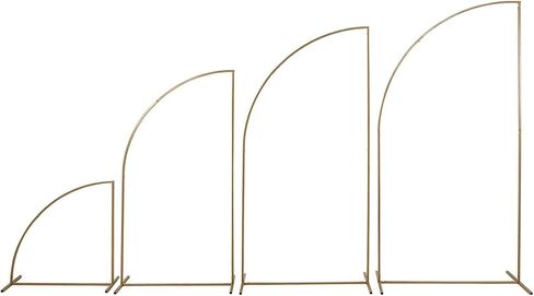 Efavormart Curved Wave Wedding Arch Backdrop Stand – 8ft x 12ft Gold Heavy-Duty Metal Frame for Event, Balloon & Floral Décor in Saudi Arabia
