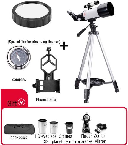 Telescope Refractors, 70mm Aperture 400mm AZ Mount Astronomical Refracting Telescope for Kids and Beginners,PortableTele in Saudi Arabia
