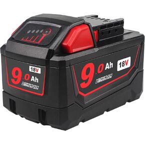 18V 9.0Ah Replacement for Milwaukee 18V Cordless Power Tool, High Capacity 9000mAh Battery with Overload & Discharge Protection for Extended Runtime（Not Made in Milwaukee）
