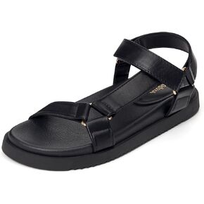 vodvob Women Trendy Summer Slip on Flat Sandals Adjustable Straps Comfort Sandals