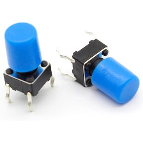 100pcs/Lot Blue Cap Hat لـ 6 * 6mm G61 Push Bush Butting Cover