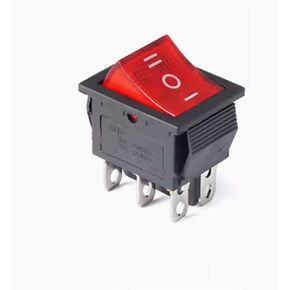 KCD4 Rocker Switch On-Off-Off-On 6pin معدات كهربائية مع مفتاح الطاقة الضوئي 16A 250VAC /250A 125V (6P3T Black ، 5pcs)