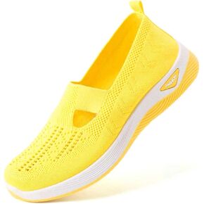 Orthopedic Shoes for Women Woven Breathable Soft Slip On Arch Support Walking Casual Running Diabetic Walking Shoes
