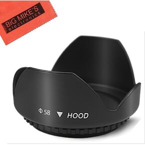 58mm Digital Tulip Flower Lens Hood for Fujifilm X-T2, X-T3, X-T10, X-T20 Mirrorless Digital Camera with 18-55mm F2.8-4.0 R LM OIS Lens