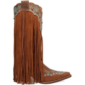 Dingo Women's Tequila Fringe Southwest Sunrise Snip Toe Western Boot