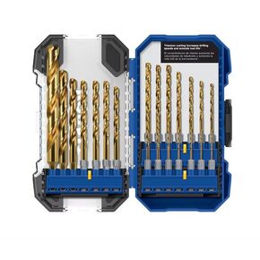 K.balt 21 -Piece Assorted Titanium Coated HSS Jobber Length Twist Drill Bit Set