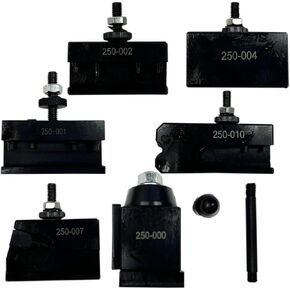تشغيل أداة Post Tool Tool Tool Facing ، تغيير سريع ، 1pcs Oxa 250-001،1 PCS 250-000،1pcs 250-002،1pcs 250-004،1pcs 250-007 ، 1pcs 250-010 (جميع 6pcs) لـ 6 "-8" أداة الأرجوحة lathe.