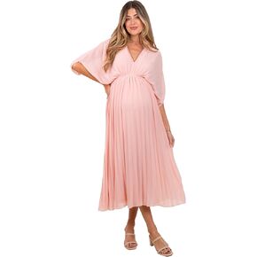 Pinkblush Plateed V فستان Maxi Maxi