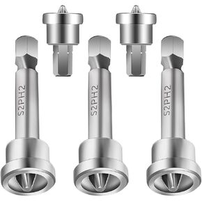 5 Pcs Magnetic Positioning Screwdriver Bits Set Anti-Slip Ph2 Drywall Screw Setter Bit Hex Shank for Plasterboard Positioning Screwdriver Bits Batch Head(3 50mm/1.97in,2 25mm/0.98in)