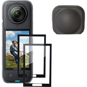 قاعدة السيليكون PCTC X5 لـ Insta360 x5 /x4 مع واقي شاشة 2 حزمة ، واقي من الزجاج المقسّنات 0.3 مم 9H متوافق مع Insta360 One x5 /x4 ملحقات