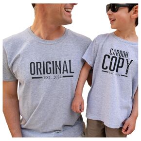 Original And Carbon Copy Fathers Day Gifts From Baby Boy, Matching Shirts For Father And Newborn Son, Daddy Daughter Matching Clothes, Father Son Matching Shirts, Daddy And Me Matching Outfits.
