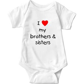I Love My Big Sister Baby Girls Boys Bodysuit Newborn One-Piece Short Sleeve Infant Romper