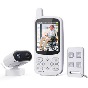 Elderly Monitor with Camera and Audio, Call Button/2 Way Talk Room Monitors for Elderly, Med Reminder Temp Sensor Cameras for Elderly Monitoring, Senior Monitor Baby Monitors for Elderly Care/No WiFi