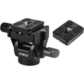 Andoer Monopod Head, M-12 Monopod Tilt Head Panoramic Head Telephoto Bird Watching with Quick Release Plate