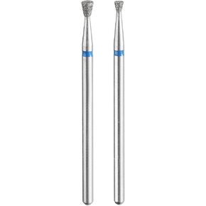 HARFINGTON 2pcs 120-140 Grits Diamond Grinding Bit 2.1/2.7mm Inverted Cone Head 2.35mm Shank Stone Sanding Drill Bits Rotary Tool for Ceramic Glass Nails Grinding Polishing