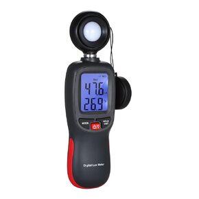 Digital Luxmeter LCD Display Handheld Illuminometer Photometer Luxmeter Light Meter 0-200000 with Max/Min/Data Hold Mode