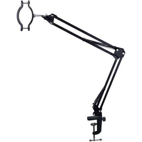 Microscope Articulated Arm Stand Spot Light Set, Gooseneck Light C Mount Lens Holder 26mm-52mm Adjustable Clamp, HDMI USB Camera Lens Electronic Soldering Repairing Stand (Microscope Stand)