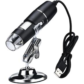 1pc USB Digital Microscope Glass Led Light Arm for Easy Positioning for Repair Inspection Jewelry Antiques Portable Handheld Magnifier Black