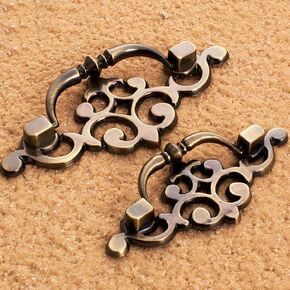 1pcs European Hollow Furniture Door Knob Solid Zinc alloy Antique Retro Drawer Pull Cabinet Cupboard Wardrobe handles knobs - (Size: 122mm)