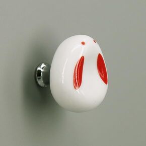 5PCS Rabbit Shape Ceramic Cabinet Pulls Drawer Handle Furniture Handle Door Knobs For Children's Room| | - - (Color: White)