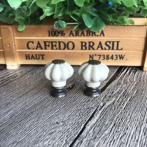 8pcs Grey VintaCeramic Door Knobs Pumpkin Cabinet Cupboard Drawer Small Pull Handle For Kid's bedroom kitchen living Room