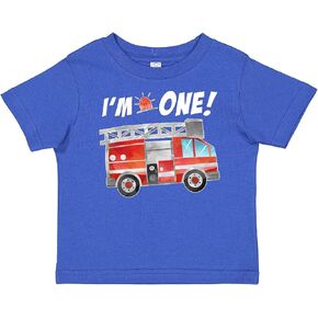 inktastic I'm 1 Fire Truck 1st Birthday Baby T-Shirt