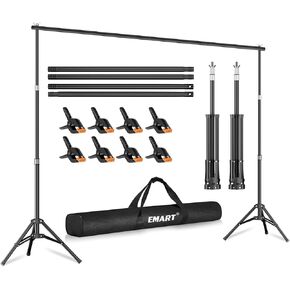 EMART Reverse-Folding Backdrop Stand,8.4x10 ft Photo Back Drop Adjustable Stand kit with a Carrying Bag for Party/Wedding/Photography/Festival Decoration/Graduation