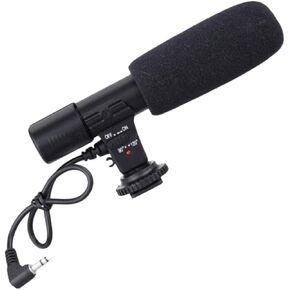 Angoily 1pc ميكروفون ذو رأس مزدوج لكاميرات DSLR وميكروفون لاقطات الدفق المباشر مع توافق واسع لتسجيل الصوت وصناعة الأفلام