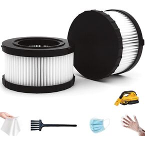 2 Pack DC5151H HEPA Filter Replacement Compatible with DEWALT DC515, DCV517, DCV517B Wet/Dry Vacuum, Washable & Reusable