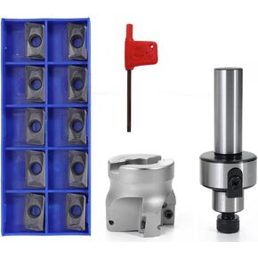 Hxber Straight Shank Mill Cutter ، C3/4-Fmb22 Straight Shank Extension Rod 400R-50-22 Cutter Mill End Mill مع 10pcs APMT1604 أداة وجع إدراج