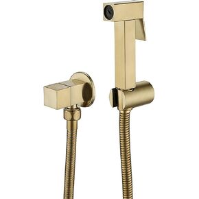 Handheld Bidet Sprayer for Toilet Brass Bathroom Cloth Diaper Sprayer Set with Single Cold Water, Wall Mount Toilet Bidet Sprayer Kit for Feminine Hygiene,Black(Black)