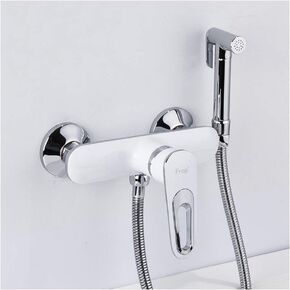 BrassSprayer Handheld Chrome Portable Toilet Sprayer with Hose, Wall BracketSprayer for Bathroom Cleaning