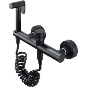 Black HandheldSprayer Cold and Hot Water Sprayer Kit Brass Bathroom Cloth Diaper Washer Portable Toilet Sprayer for Toilet Bathroom, Personal Hygiene
