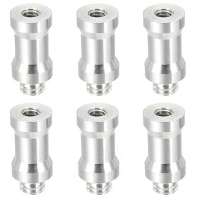PATIKIL Camera Spigot Screws Converter 1/4" to 3/8" Female to Male, 6 Pack Tripod Screw Adapter Spigot Stud for Light Stand Hot Shoe Cold Shoe Adapter Ball Head Flash, Silver