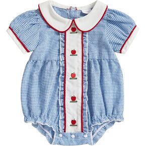 رفقات دمية Baby Girls Rompers ثلاثية الأبعاد ديكور زهرة منقوشة بأكمام قصيرة